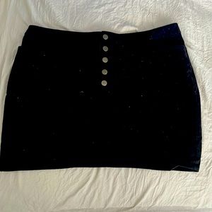 Black Mini Skirt with Buttons